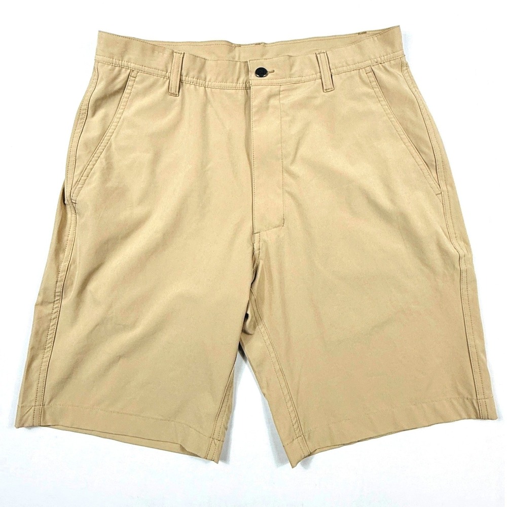 FootJoy Mens Performance Golf Shorts Tan Stretch Flat Front Size 33
